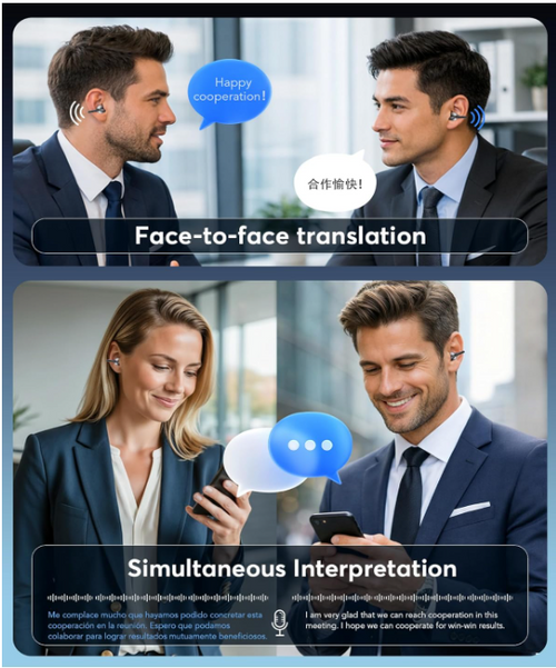 AI Translation Earbuds Real Time 198 Languages 80H Playtime Translator EarBuds